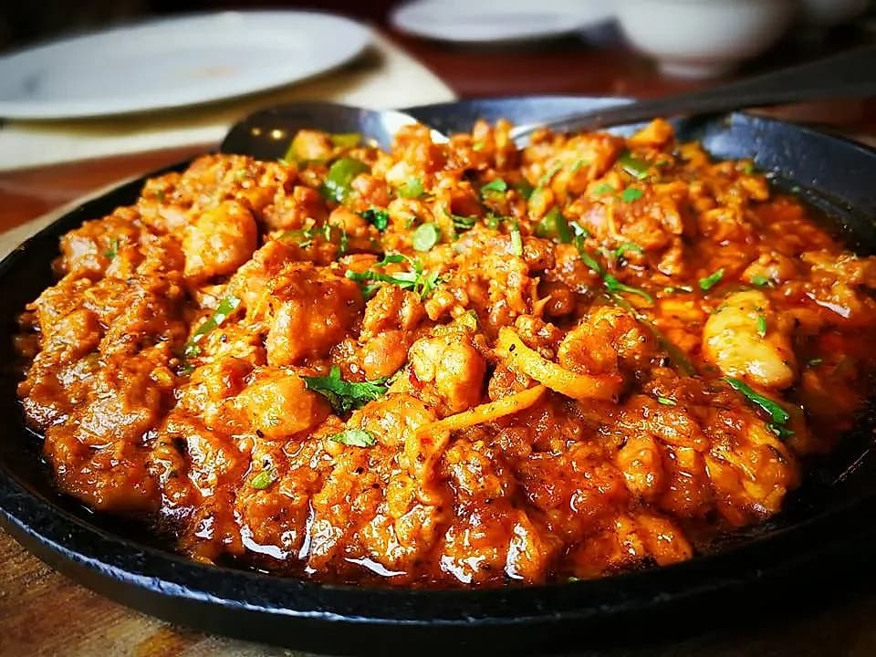 Seasonal dishes arranged for sharing